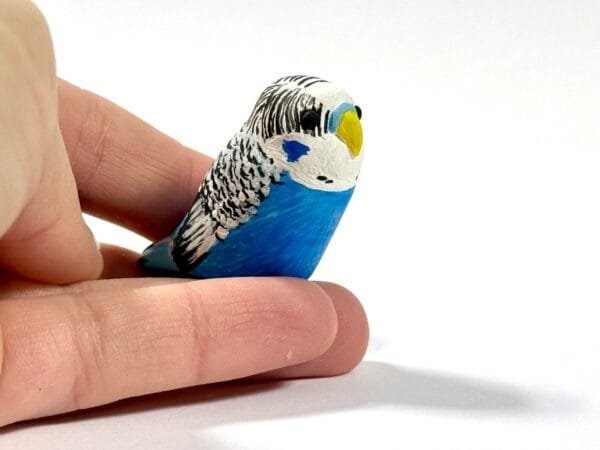 Featherlight Talimal budgie Totem by Hodge Podge Art Studio