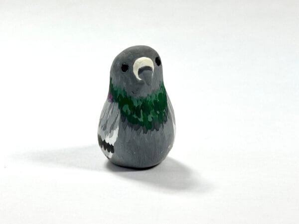 Clay pigeon totem from Featherlight Talimals series