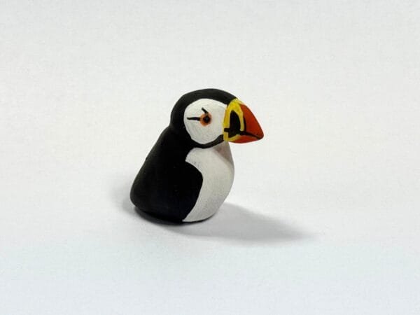 Clay puffin totem from Featherlight Talimals series