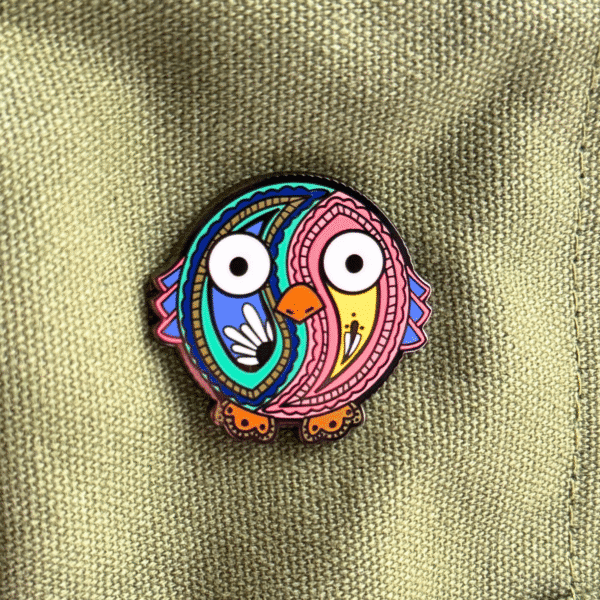 Paisley Owl Hard Enamel Pin - Image 5