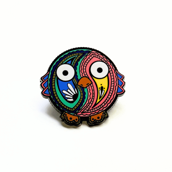 Paisley Owl Hard Enamel Pin - Image 4